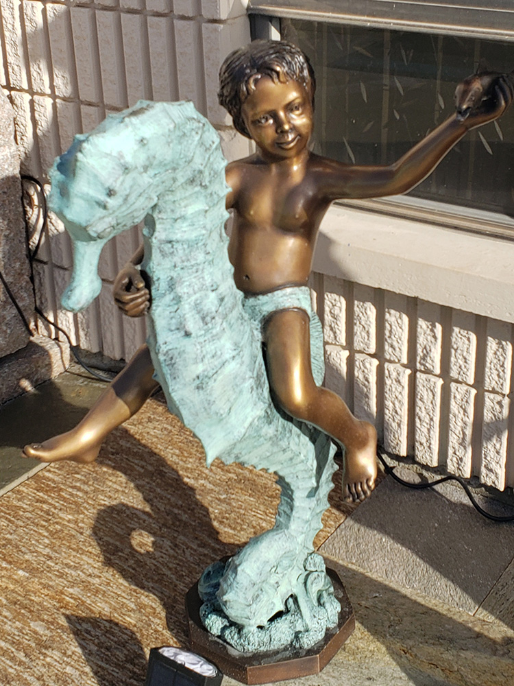Boy on Seahorse Statue / Fountain - Treasure Tile