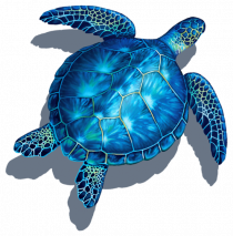CM - Porcelain Blue Sea Turtle with Shadow
