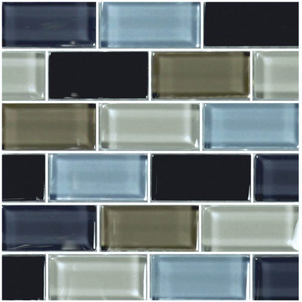 Crystal Black Charcoal Gray Taupe Blend 1x2