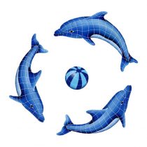 Dolphin Group w Ball - blue