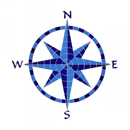 Eight Point Compass Blue