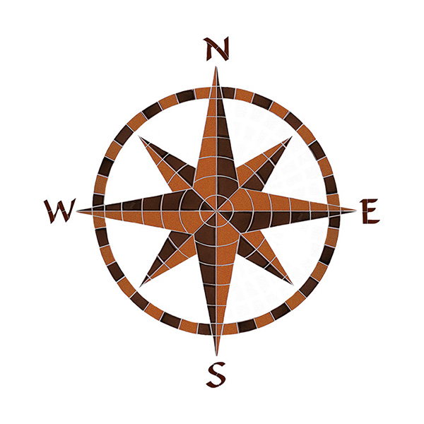 Eight Point Compass Brown