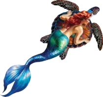 Mermaid with Brown Turtle Mermaid with Brown Turtle
